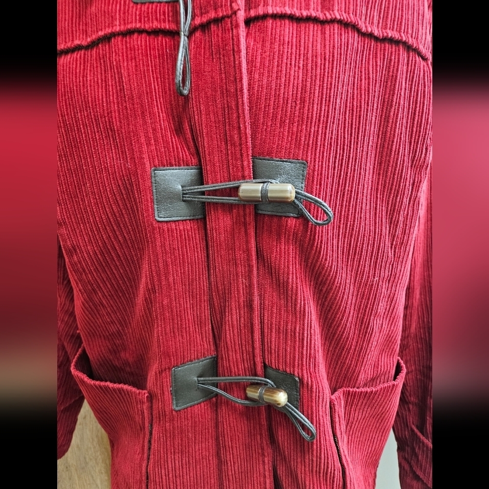 Kate Hill 100% Cotton Red Coat - Picture 3 of 6
